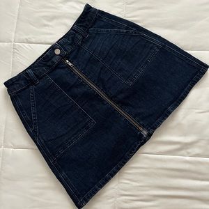 Madewell Denim zip up mini skirt
